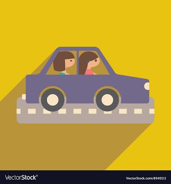 Flat with shadow icon and mobile application girl vector image