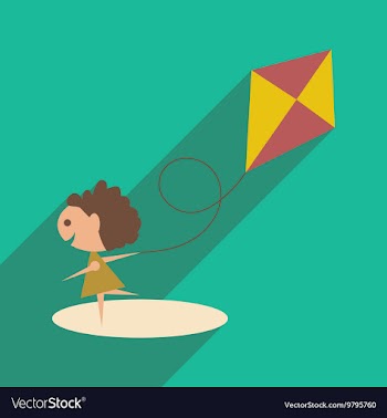 Flat with shadow icon and mobile application Girl vector image