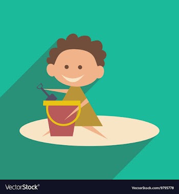 Flat with shadow icon and mobile application girl vector image
