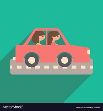 Flat with shadow icon and mobile application girl vector image