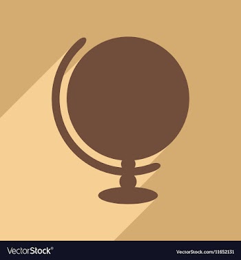 Flat with shadow icon and mobile application globe vector image