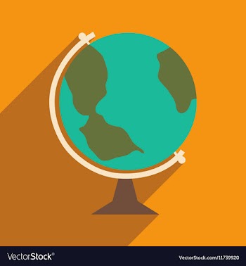 Flat with shadow icon and mobile application globe vector image