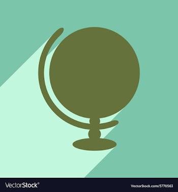 Flat with shadow icon and mobile application globe vector image