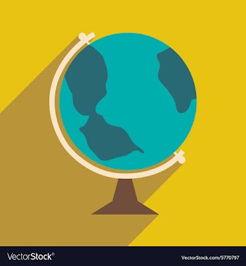 Flat with shadow icon and mobile application globe vector image