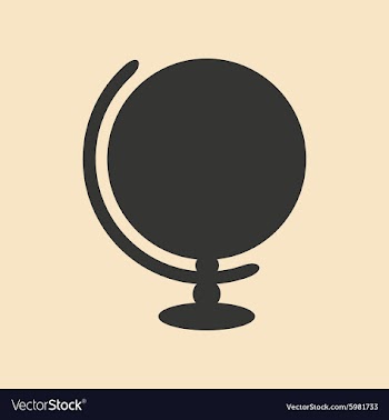 Flat with shadow icon and mobile application globe vector image