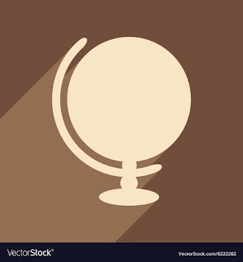 Flat with shadow icon and mobile application globe vector image