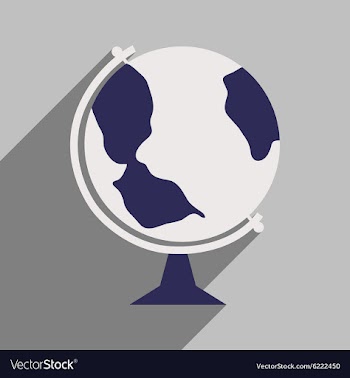 Flat with shadow icon and mobile application globe vector image
