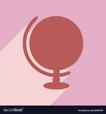 Flat with shadow icon and mobile application globe vector image