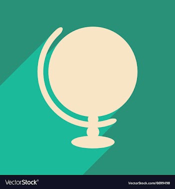 Flat with shadow icon and mobile application globe vector image