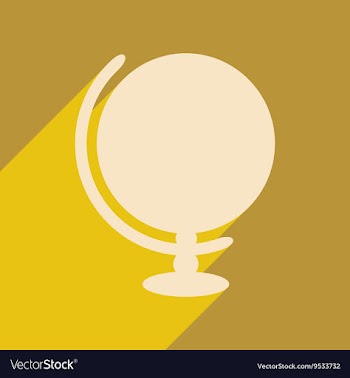 Flat with shadow icon and mobile application globe vector image
