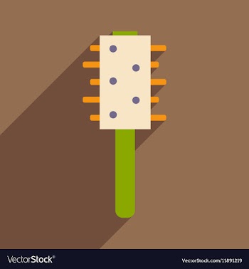 Flat with shadow icon and mobile application hair vector image