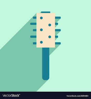 Flat with shadow icon and mobile application hair vector image