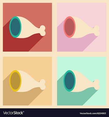 Flat with shadow icon and mobile application ham vector image