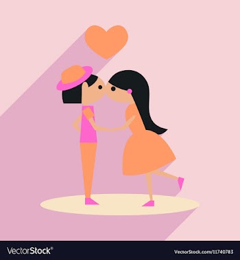 Flat with shadow icon and mobile application kiss vector image