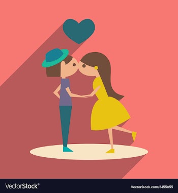 Flat with shadow icon and mobile application kiss vector image