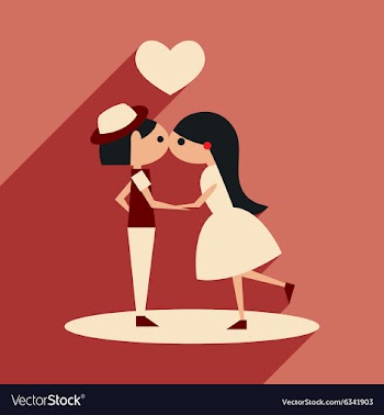 Flat with shadow icon and mobile application kiss vector image