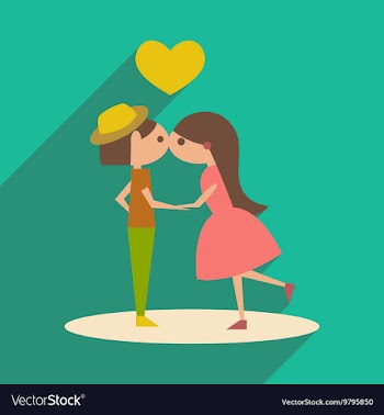 Flat with shadow icon and mobile application kiss vector image