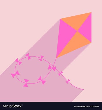 Flat with shadow icon and mobile application kite vector image
