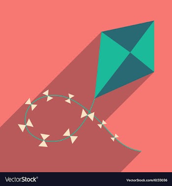 Flat with shadow icon and mobile application kite vector image