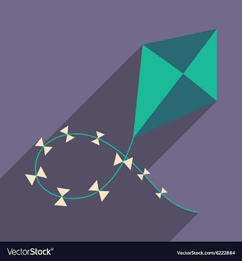 Flat with shadow icon and mobile application kite vector image