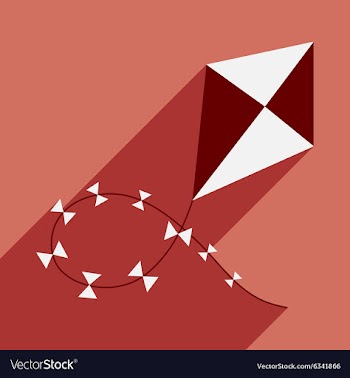 Flat with shadow icon and mobile application kite vector image