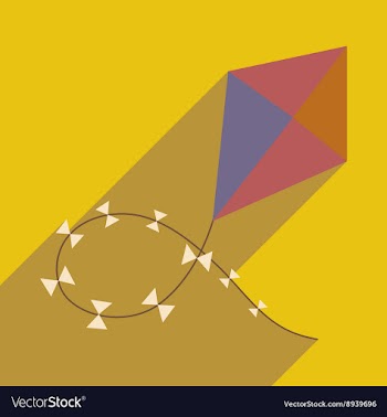 Flat with shadow icon and mobile application kite vector image