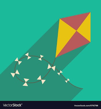 Flat with shadow icon and mobile application kite vector image