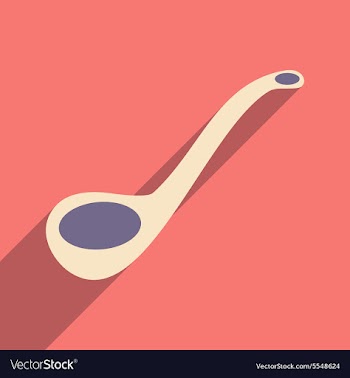 Flat with shadow icon and mobile application ladle vector image