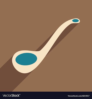 Flat with shadow icon and mobile application ladle vector image