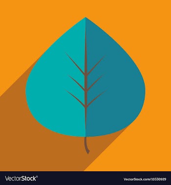 Flat with shadow icon and mobile application leaf vector image