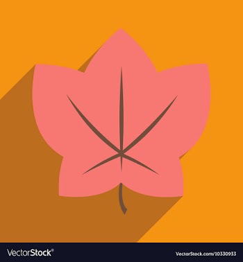Flat with shadow icon and mobile application leaf vector image