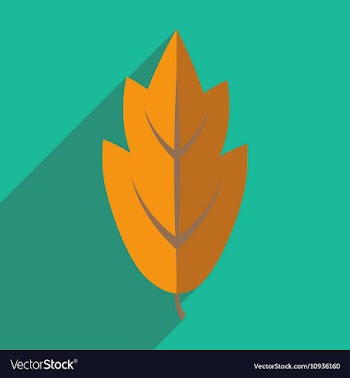Flat with shadow icon and mobile application leaf vector image
