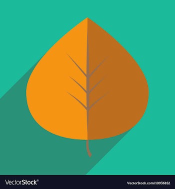 Flat with shadow icon and mobile application leaf vector image
