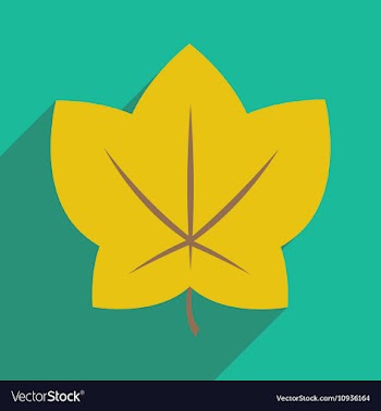Flat with shadow icon and mobile application leaf vector image