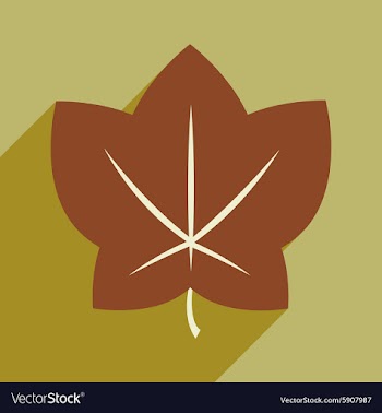 Flat with shadow icon and mobile application leaf vector image