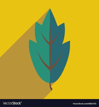 Flat with shadow icon and mobile application leaf vector image