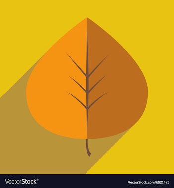 Flat with shadow icon and mobile application leaf vector image