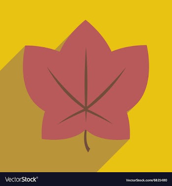 Flat with shadow icon and mobile application leaf vector image