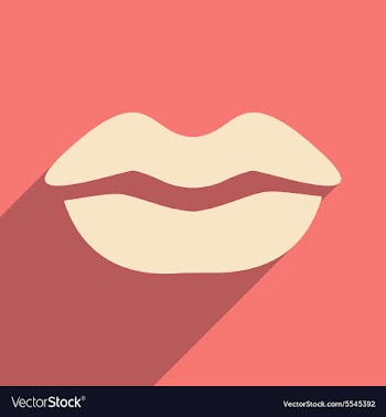 Flat with shadow icon and mobile application lips vector image