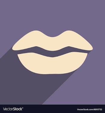 Flat with shadow icon and mobile application lips vector image