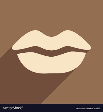 Flat with shadow icon and mobile application lips vector image