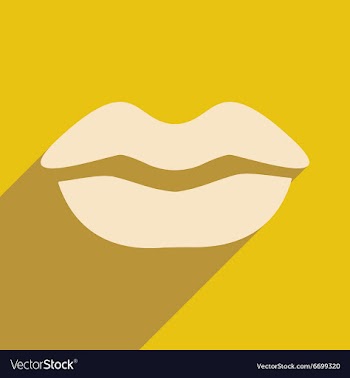 Flat with shadow icon and mobile application lips vector image