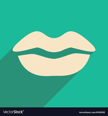 Flat with shadow icon and mobile application lips vector image