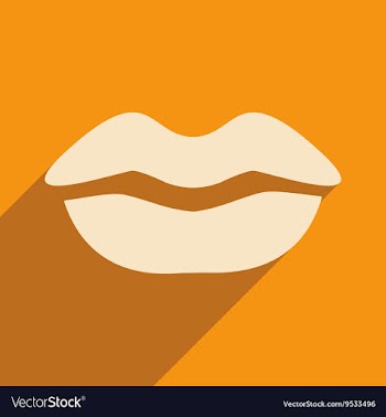 Flat with shadow icon and mobile application lips vector image