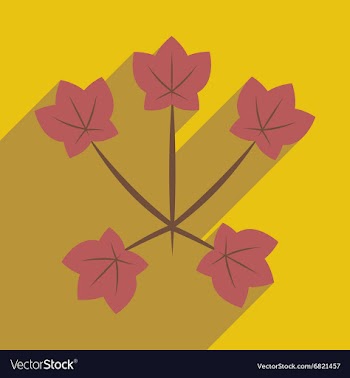 Flat with shadow icon and mobile application maple vector image