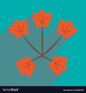 Flat with shadow icon and mobile application maple vector image