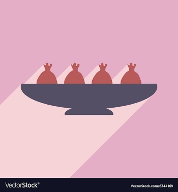 Flat with shadow icon and mobile application meat vector image