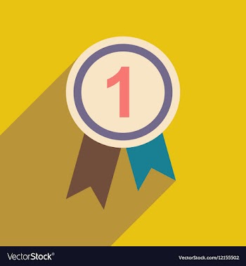 Flat with shadow icon and mobile application medal vector image