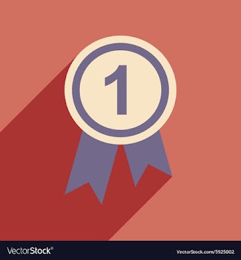 Flat with shadow icon and mobile application medal vector image