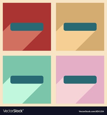 Flat with shadow icon and mobile application minus vector image